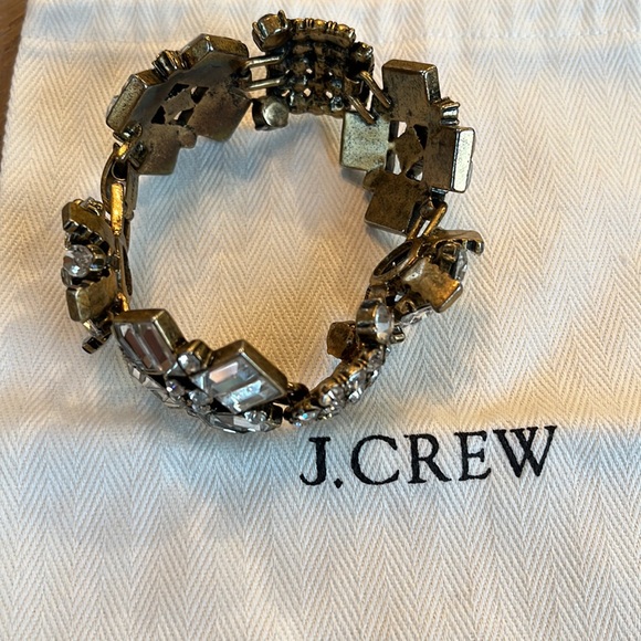 J.CREW BRACELET OLD GOLD & CRYSTAL - Picture 6 of 7